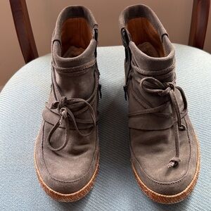 UGG Reid Women's Suede Ankle Boots in Slate with Rope-Style Trim